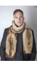 Polecat fitchew fur stole-scarf, cream